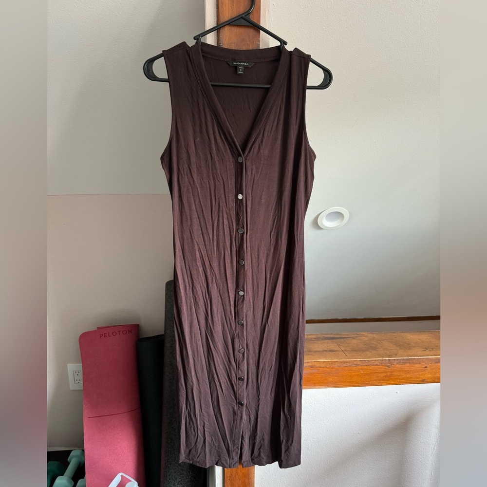 Banana Republic, brown midi dress, small petite